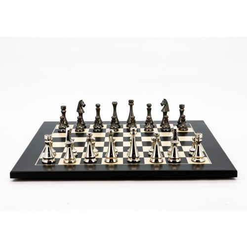 Dal Rossi Italy Chess Pieces Metal Dark Titanium and Silver 85mm ...