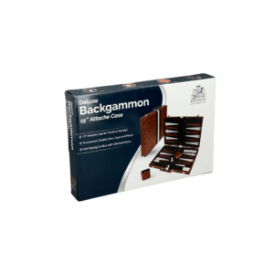 Backgammon, deluxe Brown Tan, case, 15" - Image 3