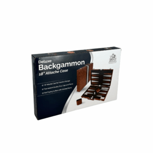 Backgammon, deluxe Brown Tan, case, 18" - Image 3