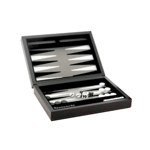 Dal Rossi Italy Black Backgammon 9" PU Leather - Image 1