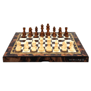 Dal Rossi Mosaic Finish Folding Chess Set, 16" - Image 1