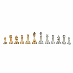 Dal Rossi Italy Modern Staunton Style Gold and Silver Chess Pieces
