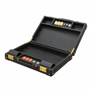 Dal Rossi Italy Obsidian Black PU Leather 15 inch Backgammon - Image 2