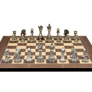 Dal Rossi Italy Regal Copper and Silver 90mm Chess Pieces on Palisander/Maple, 50cm Chess Board - Image 1