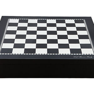 Dal Rossi Italy Black and White High Gloss Finish Angular Chess Box 20” with compartments - Image 1