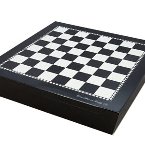 Dal Rossi Italy Black and White High Gloss Finish Angular Chess Box 20” with compartments - Image 2