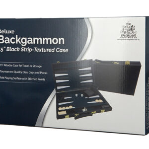 Backgammon, Black Strip Textured,15" - Image 5