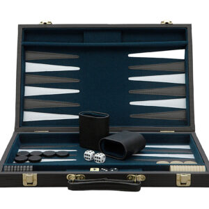 Backgammon, Black Strip Textured,15" - Image 1