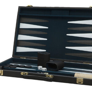 Backgammon, Black Strip Textured,18"