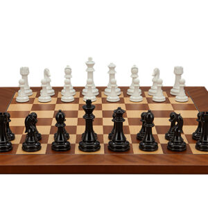 Dal Rossi Italy Modern Staunton Style Black and White Chess Pieces on Mahogany/Maple, 50cm Chess Board - Image 1