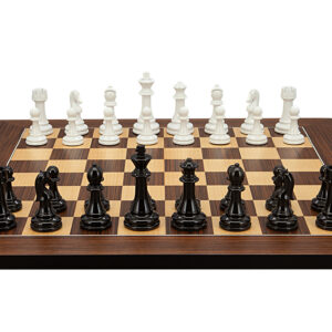 Dal Rossi Italy Modern Staunton Style Black and White Chess Pieces on Palisander/Maple, 50cm Chess Board - Image 1