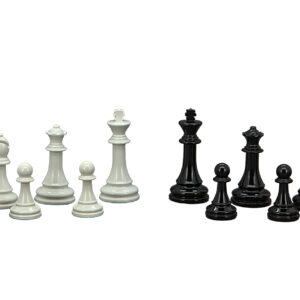 Dal Rossi Italy Modern Staunton Style Black and White Chess Pieces - Image 1