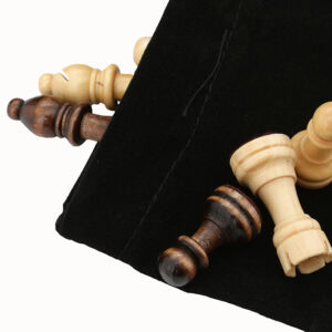 Dal Rossi Chess Set, folding, walnut inlaid, 12"