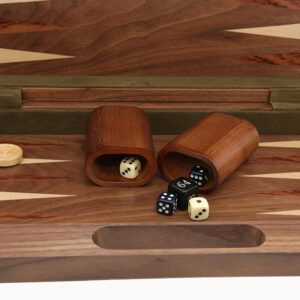Dal Rossi Chess / Checkers / Backgammon,folding walnut, 16"