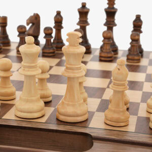 Dal Rossi Chess / Checkers / Backgammon,folding walnut, 16"
