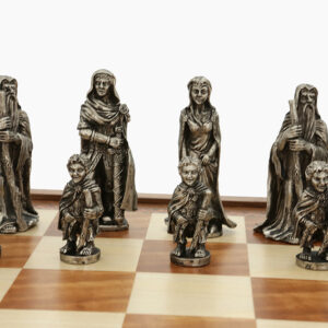 Dal Rossi Chess Set on a 20" chess box Evil Ring Metal Chessmen