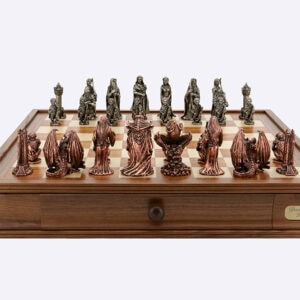 Dal Rossi Chess Set on a 20" chess box Evil Ring Metal Chessmen