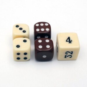 Dice, backgammon set, IN A BAG