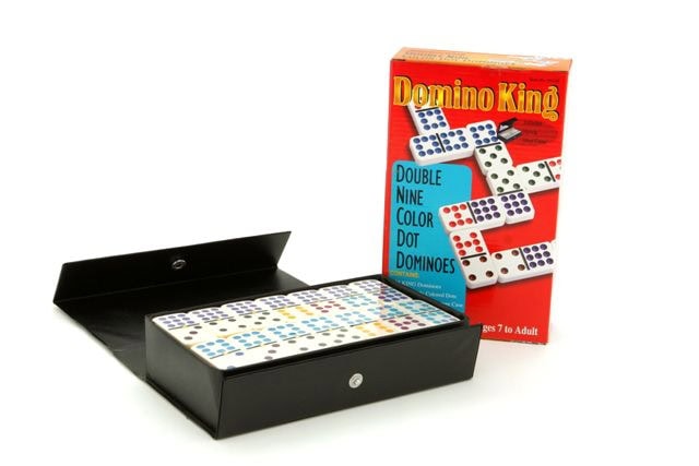 Dominoes - Domino King, double 9, colour dots,spinners
