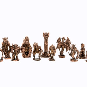Dal Rossi Italy Good and Evil Chess Set on a Walnut Shiny Finish Chess Board 50cm