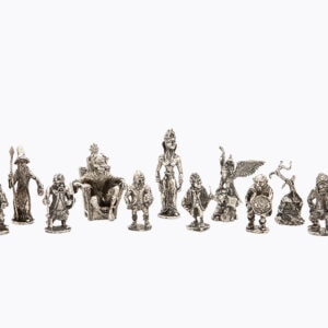 Dal Rossi Italy Good and Evil Chess Set on a Walnut Shiny Finish Chess Board 50cm
