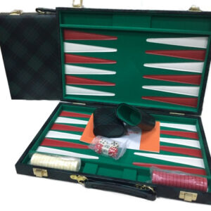 Backgammon, Green checkered Vinyl 18"