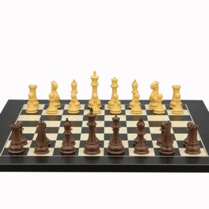Dal Rossi Italy Chess Set Black / Erable Flat Board 50cm, With  Queen's Gambit Style Chessmen 90mm