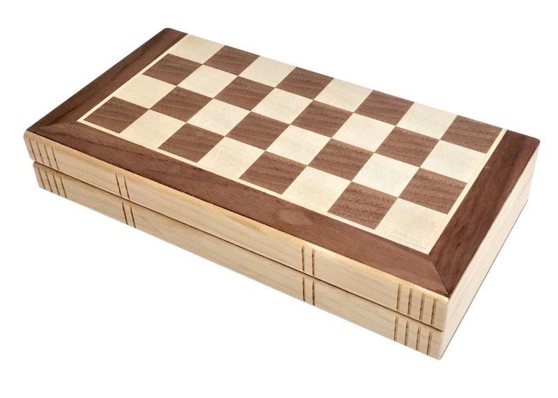 Chess set Deluxe wooden folding 15"