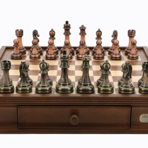 Dal Rossi Chess Set 16", With Antique Green and Copper Finish Chessmen