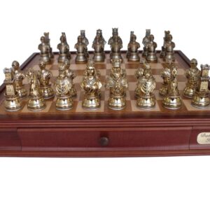 Dal Rossi Italy Medieval Warriors Chess Set with Drawers 20"