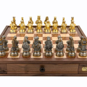 Dal Rossi Italy Medieval Warriors Chess Set with Drawers 20"