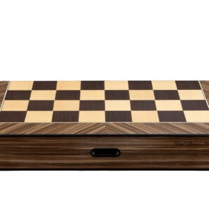 Dal Rossi  Palisander / Boxwood Finish Folding Chess Set, 16" NEW
