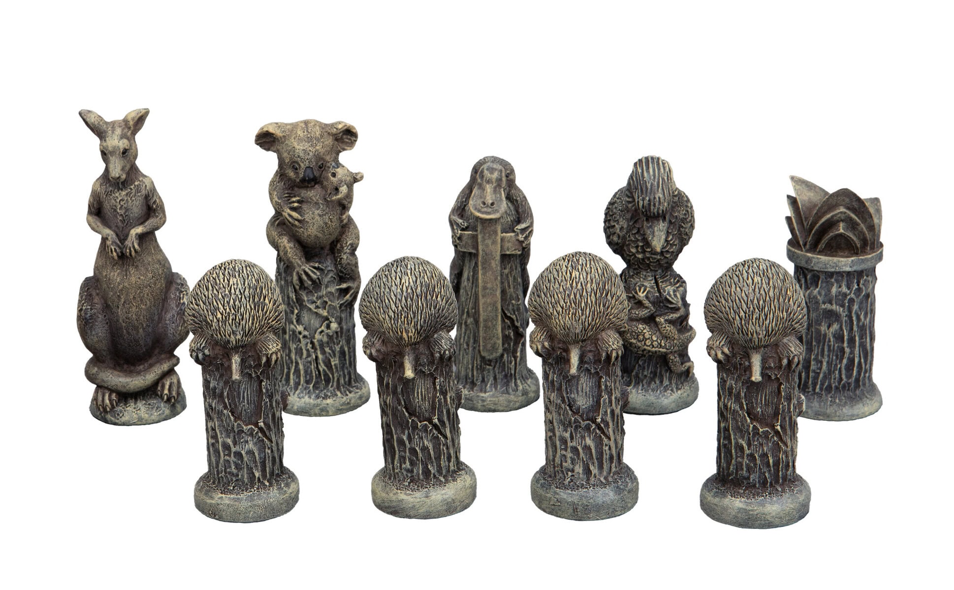 Dal Rossi Hand Paint - Australiana Chess pieces 75mm