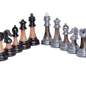 Dal Rossi Italy, Staunton Metal/Marble Finish Chessmen