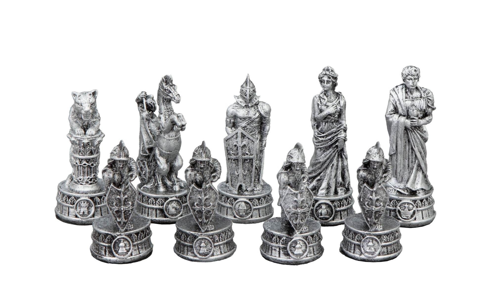 Dal Rossi Italy Roman Chessmen on a Palisander / Maple, 40cm Chess Board