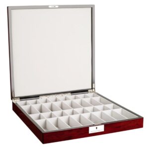Dal Rossi Italy Chess Set Mahogany Shinny Finish 20″ With Compartments, With Copper & Silver Weighted Metal Chess Pieces 85mm pieces