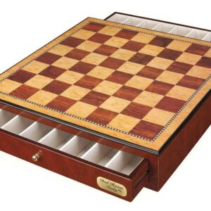 Dal Rossi Italy, Chess Box Only with Drawers 18"  Shiny Mahongany Finsh