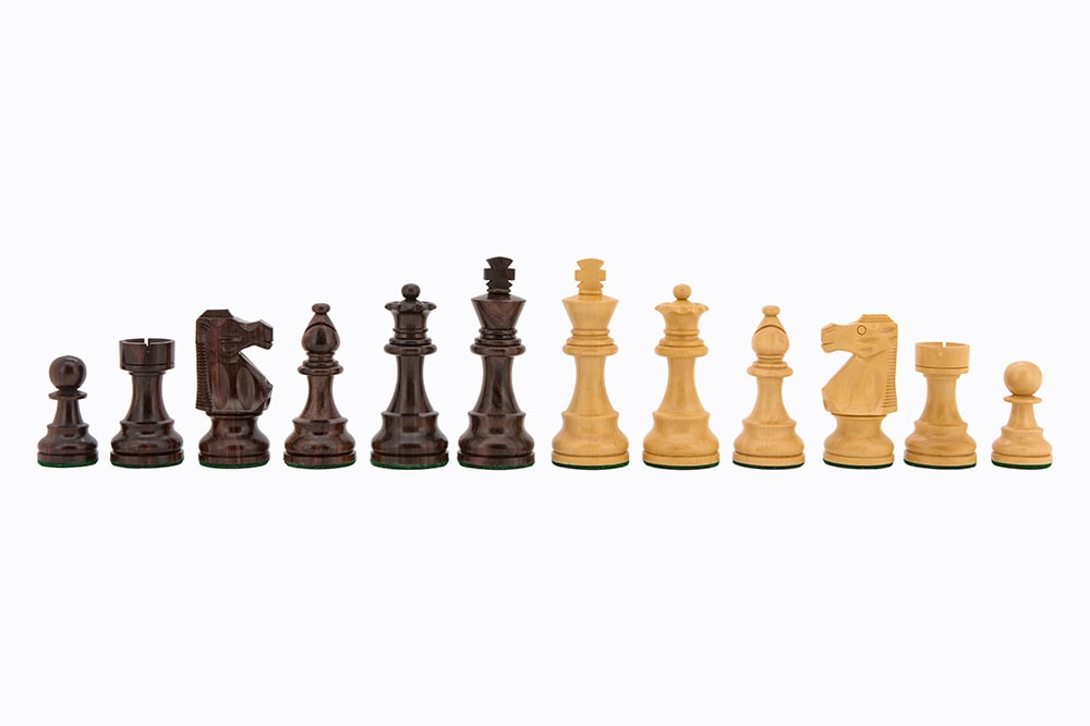 Dal Rossi Italy Chess Set 16" Board, With French lardy Chess Pieces, Boxwood / Sheesham 85mm Wooden Double Weighted