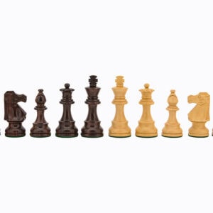 Dal Rossi Italy Chess Set 20" Board, With French lardy Chess Pieces, Boxwood / Sheesham 85mm Wooden Double Weighted