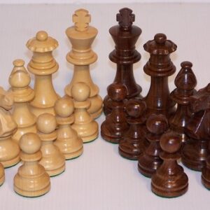 Chess Pieces - French lardy, Boxwood/Sheesham85mm Wood Double Weighted"