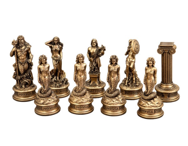Dal Rossi Italy European Warriors on a Mahogany / Maple, 50cm Chess Board