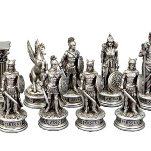 Dal Rossi Italy European Warriors on a Mahogany Finish, Chess Box 20” with compartments