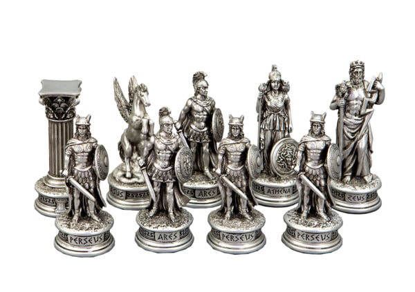 Dal Rossi Italy European Warriors on a Mahogany / Maple, 50cm Chess Board