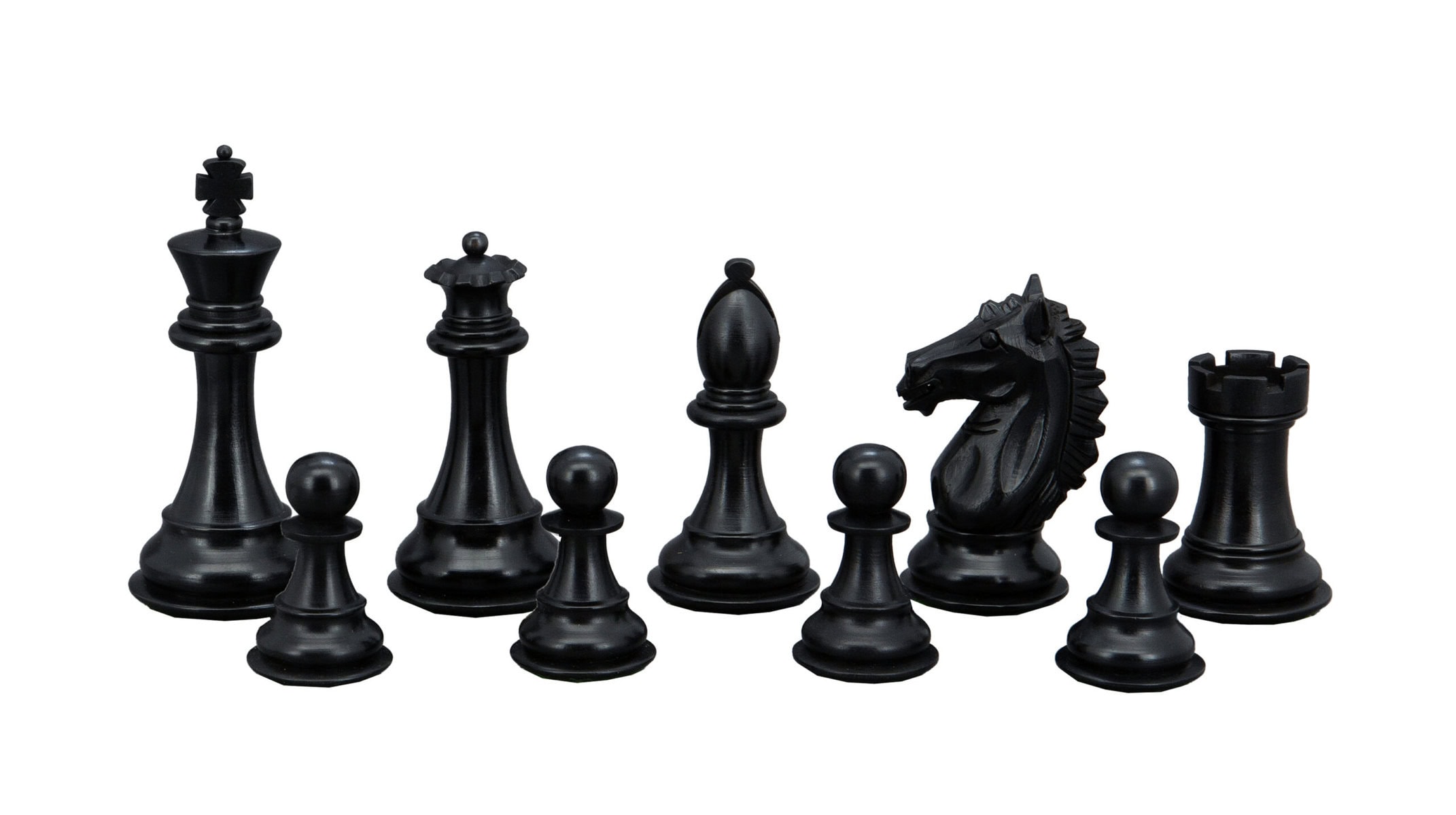 Dal Rossi Italy, Ebony Finish / Boxwood 95mm Wood Double Weighted on a Carbon Fibre Finish Shiny Chess Box with Compartments 16"