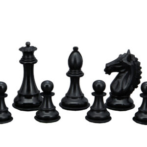 Dal Rossi Italy, Ebony Finish / Boxwood 95mm Wood Double Weighted on a Mahogany / Maple, 40cm Chess Board