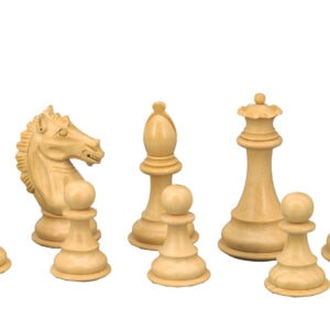 Dal Rossi Italy, Ebony Finish / Boxwood 95mm Wood Double Weighted on a Black / Erable, 20cm Chess Board