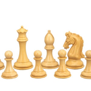 Dal Rossi Italy, Ebony Finish / Boxwood 105mm Wood Double Weighted on a Palisander / Maple, 50cm Chess Board