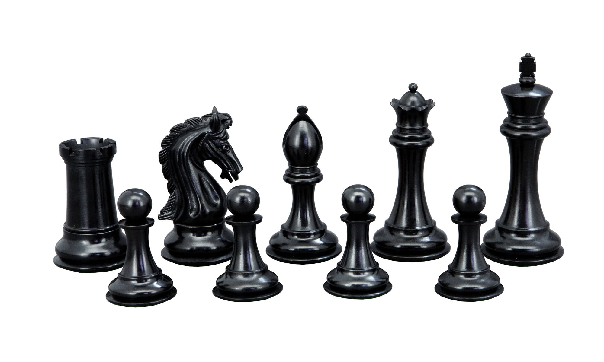 Dal Rossi Italy, Ebony Finish / Boxwood 105mm Wood Double Weighted on a Palisander / Maple, 50cm Chess Board