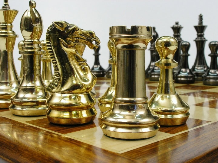 Dal Rossi Italy, Heavy Brass Staunton Chessmen ONLY 110mm