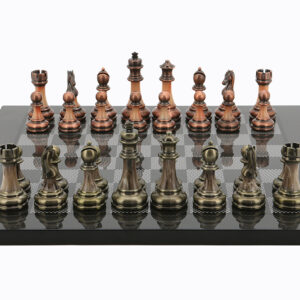 Dal Rossi Italy Antique Chess Pieces on Carbon Chess Board 40cm